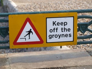 Notice on Brighton beach